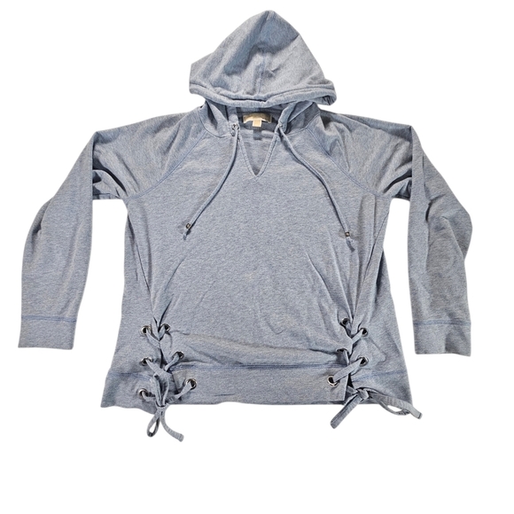 Michael Kors Light Blue Hoodie with Drawstring Detail size Large - Picture 3 of 8